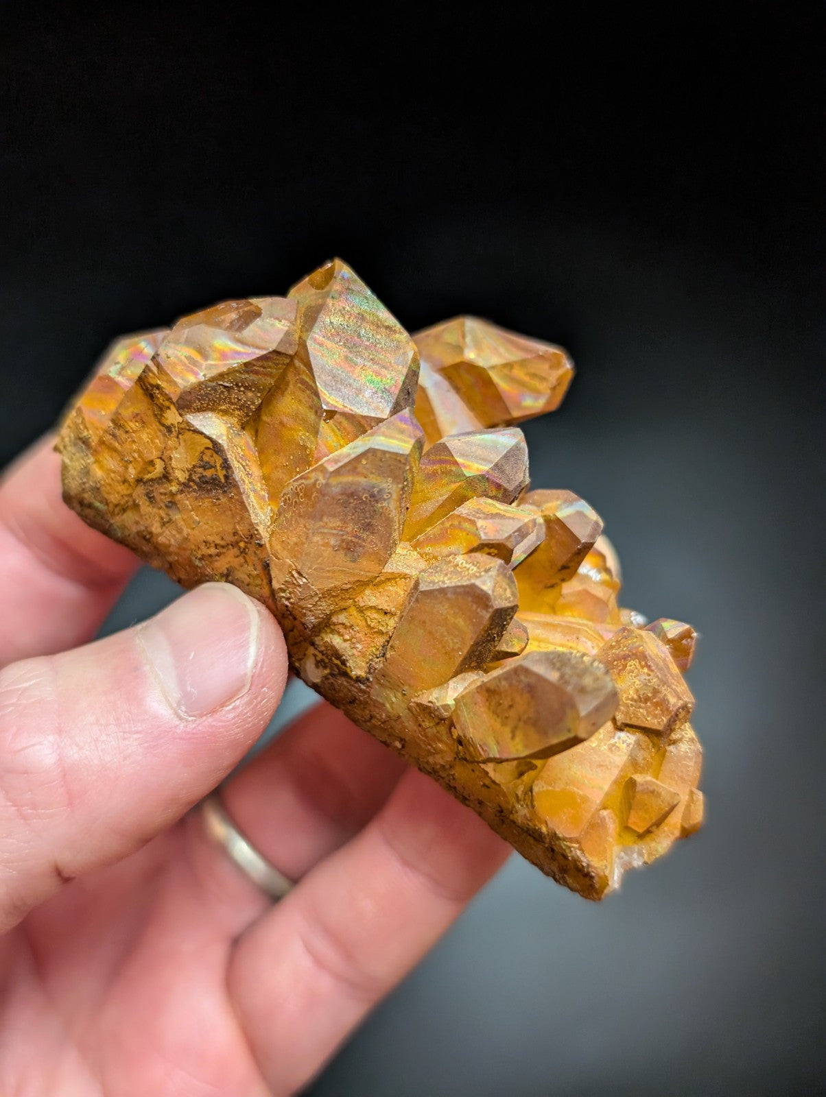 Rainbow Quartz Crystal Cluster -Montgomery Co. Arkansas, w/ natural iridescence