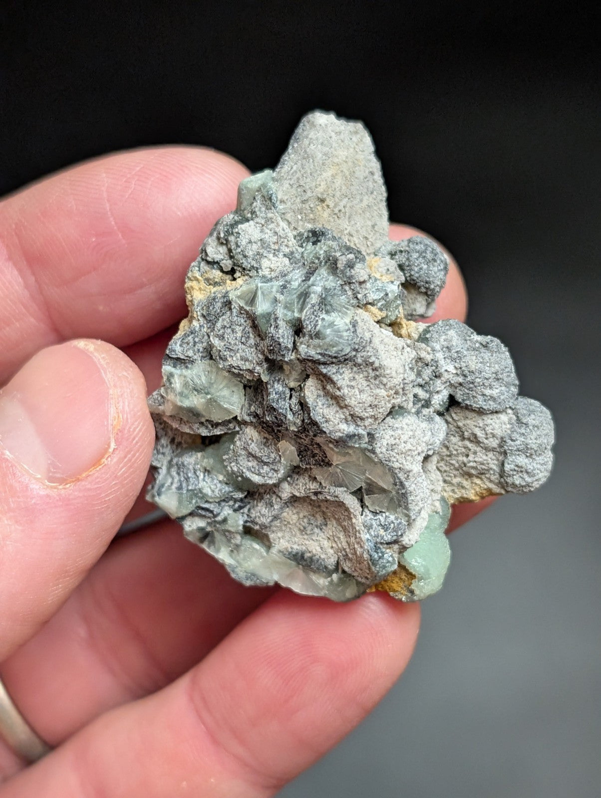 Wavellite w/ SiO2 Pseudomorphs, Mauldin Mountain, Montgomery Co. Arkansas, A++