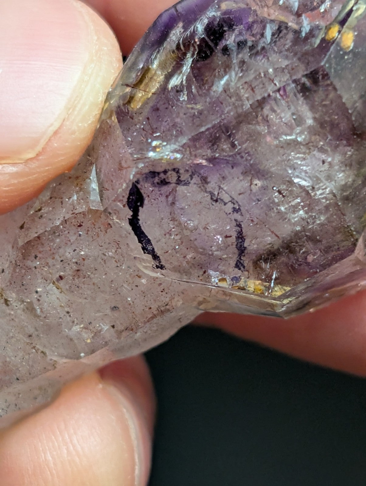 Rare Enhydro Shangaan Smoky Amethyst Scepter Quartz, Chimbuku Mine, Zimbabwe