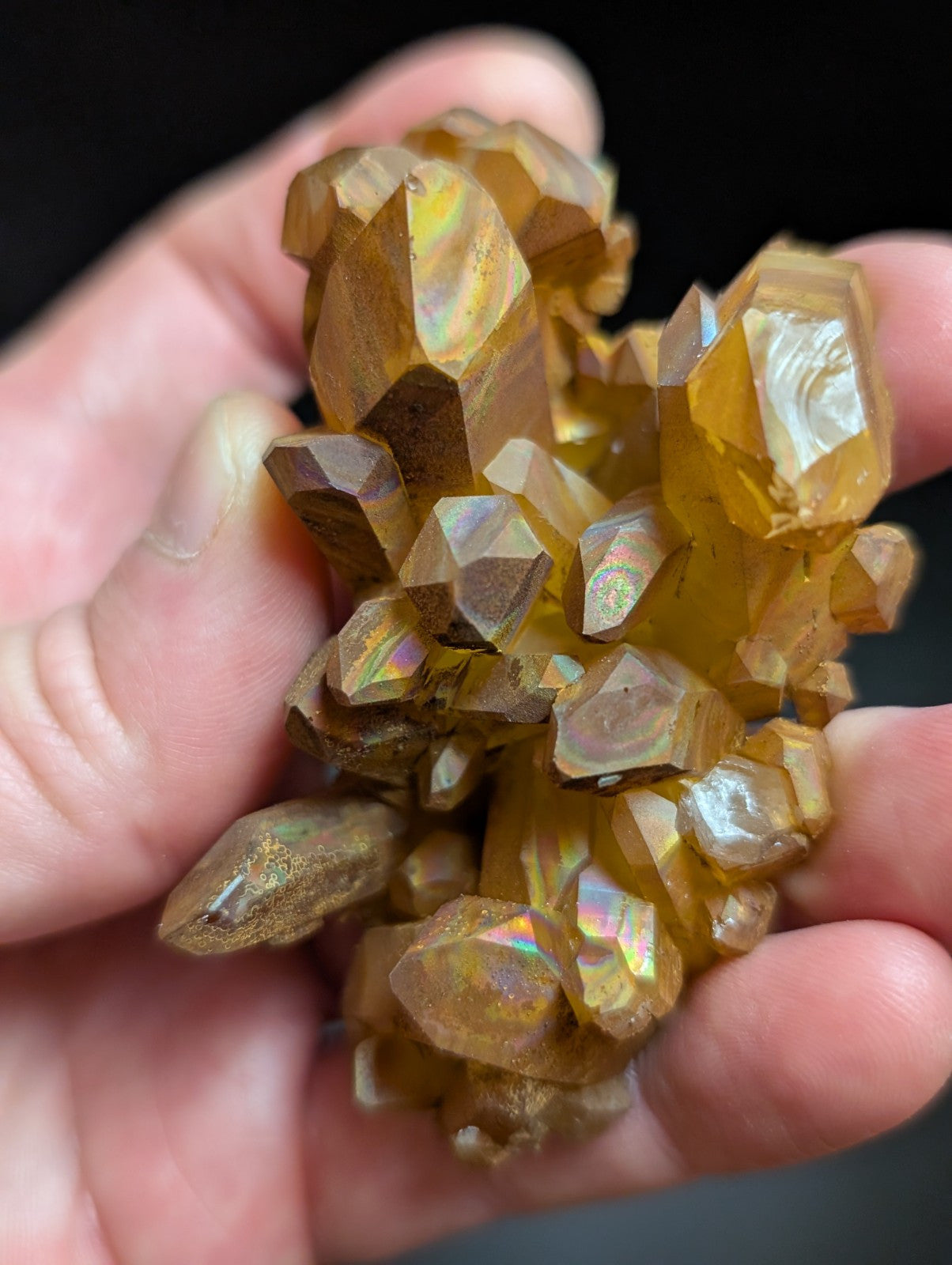 Rainbow Quartz Crystal Cluster -Montgomery Co. Arkansas, w/ natural iridescence