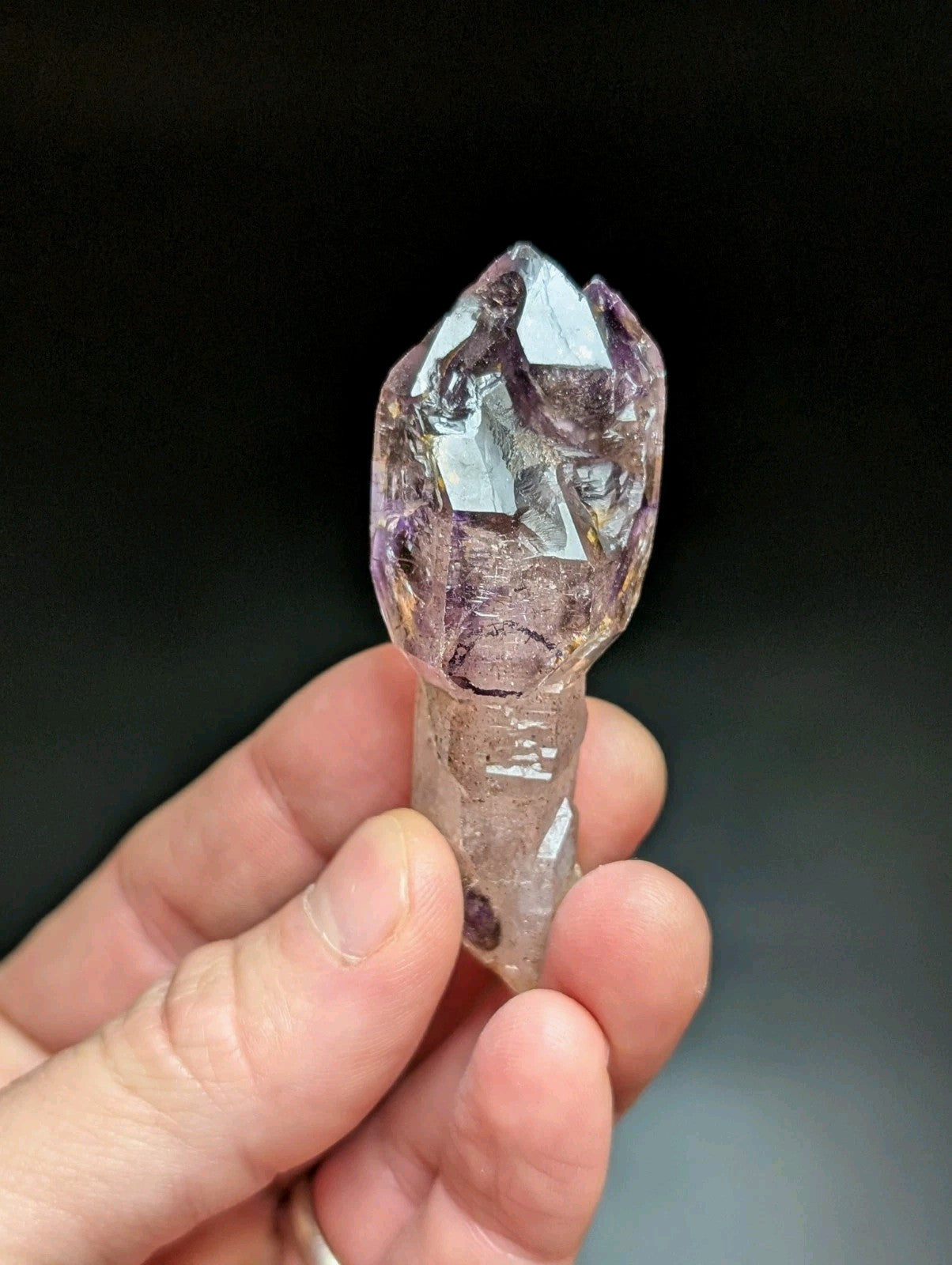 Rare Enhydro Shangaan Smoky Amethyst Scepter Quartz, Chimbuku Mine, Zimbabwe