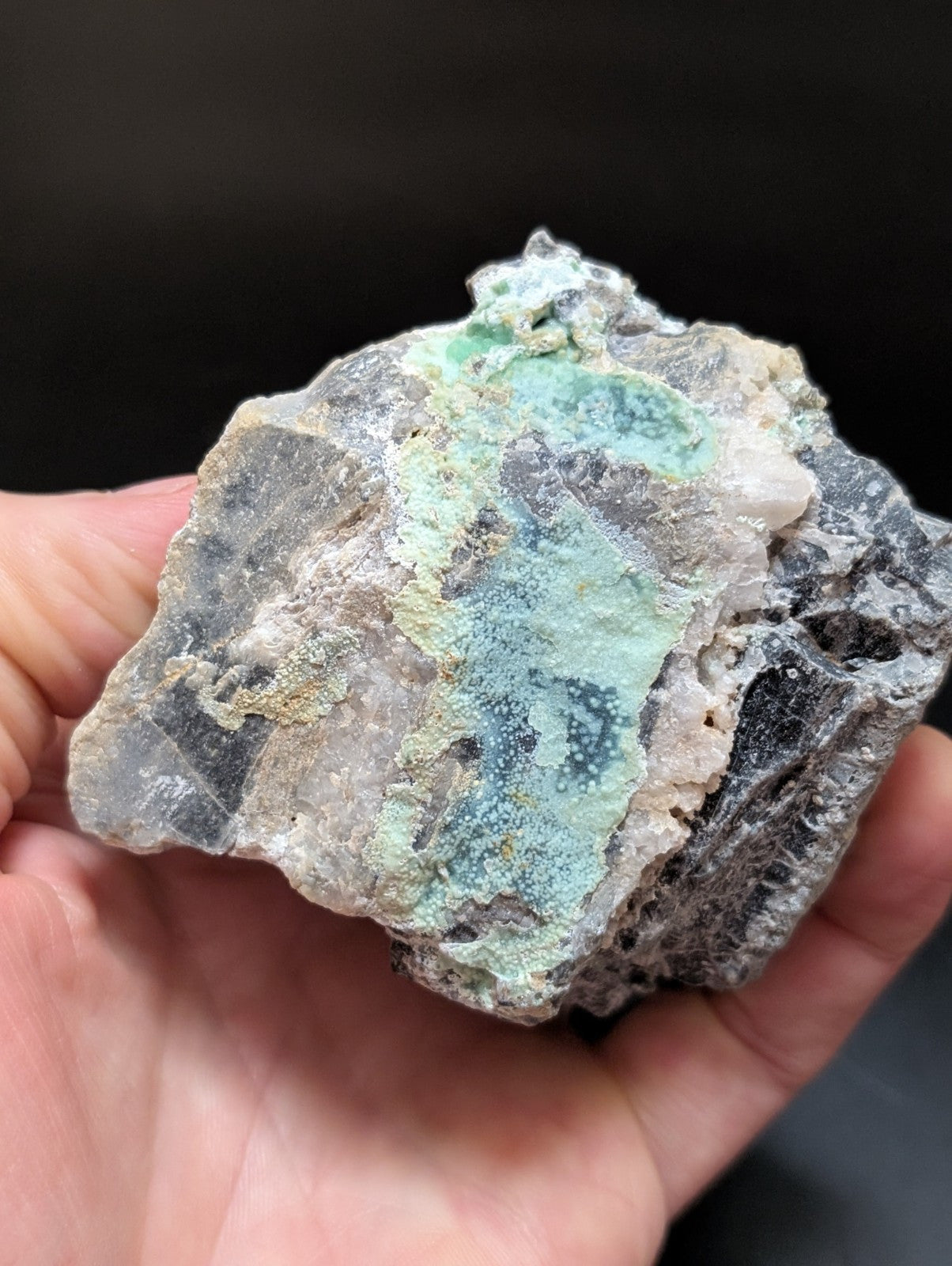 Large Planerite on Quartz, Mauldin Mountain, Montgomery Co. Arkansas (Old Stock)