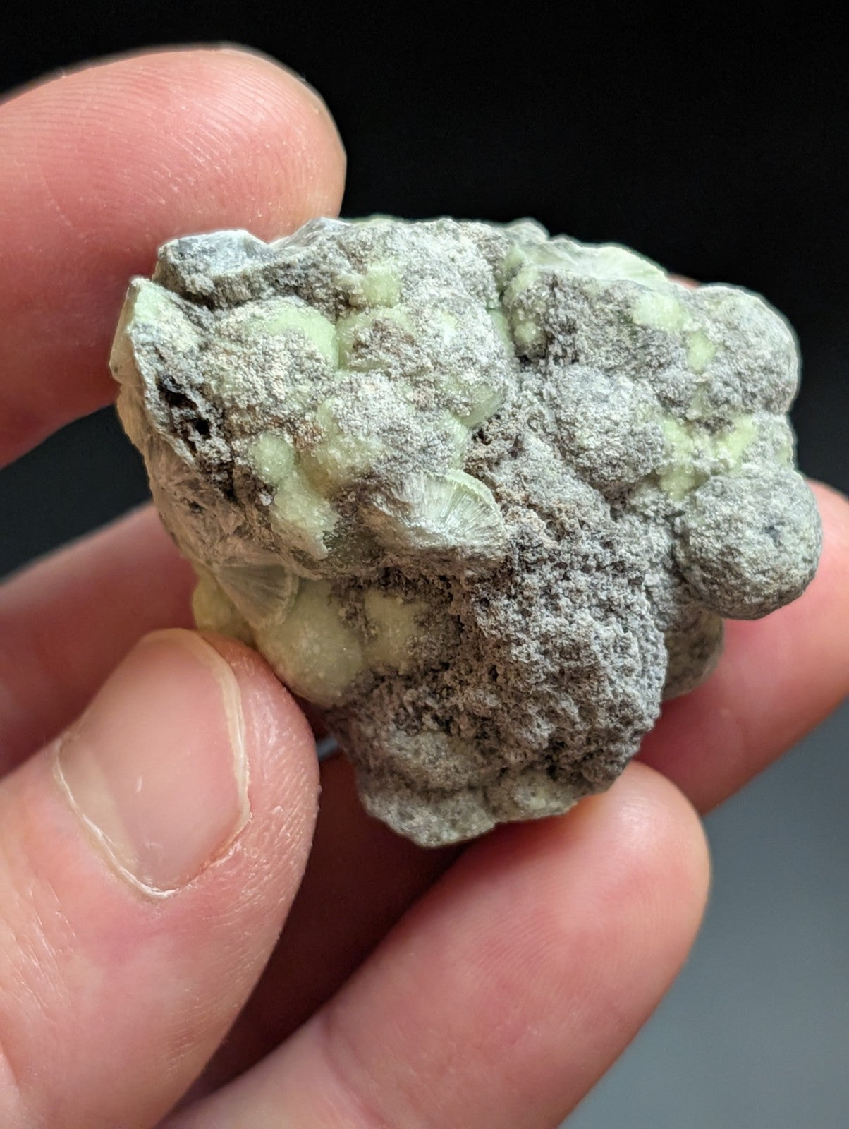 Wavellite w/ SiO2 pseudomorphs -Old Stock - Mauldin Mountain, Arkansas, USA