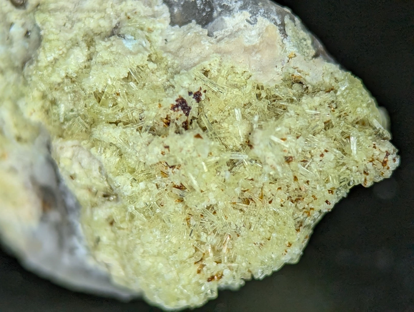 Yellow Wavellite with Variscite, Quartz - Rare Old Stock - Polk County, Arkansas