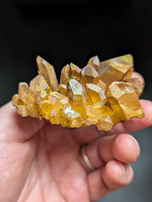 Rainbow Quartz Crystal Cluster -Montgomery Co. Arkansas, w/ natural iridescence