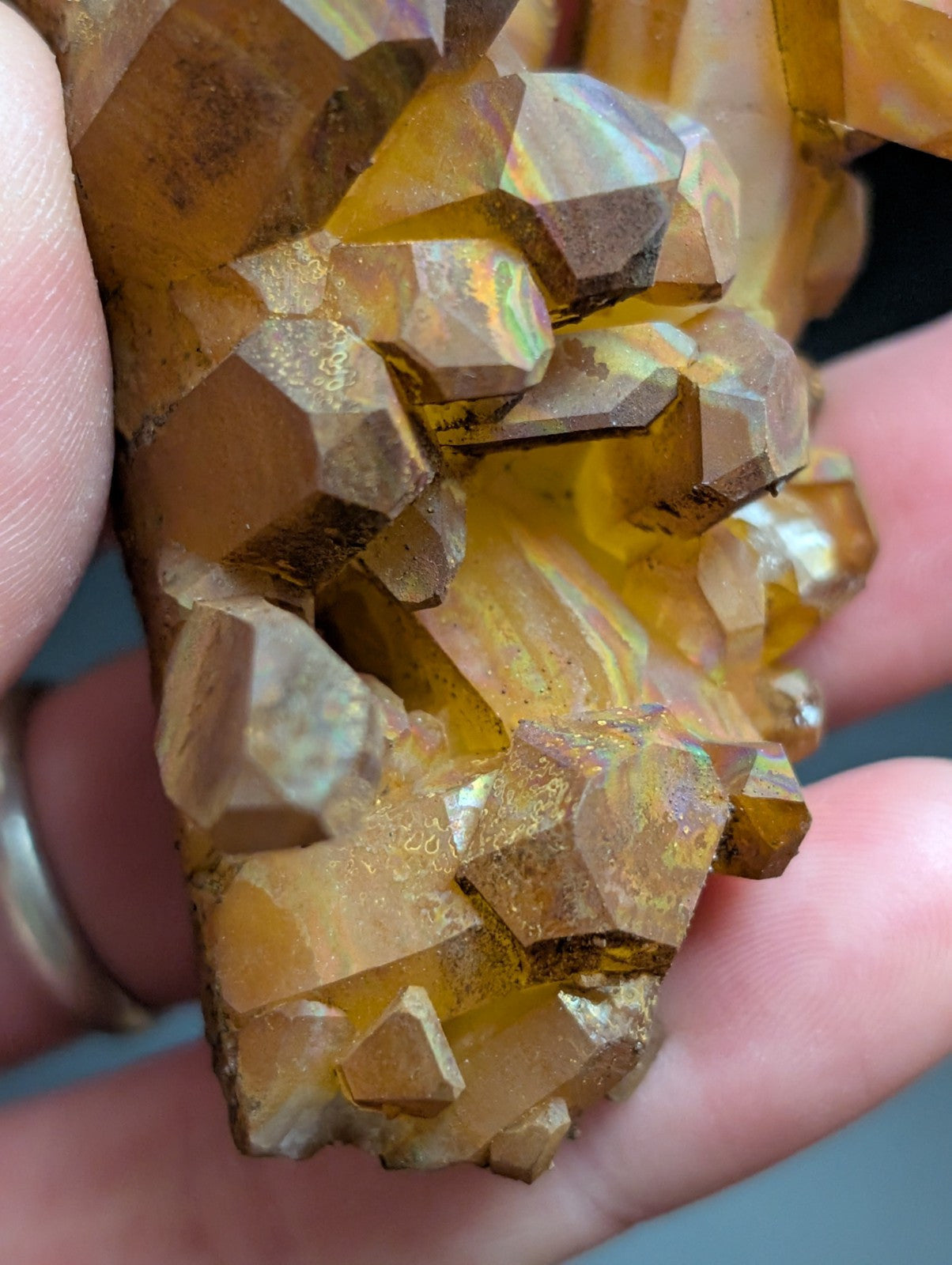 Rainbow Quartz Crystal Cluster -Montgomery Co. Arkansas, w/ natural iridescence