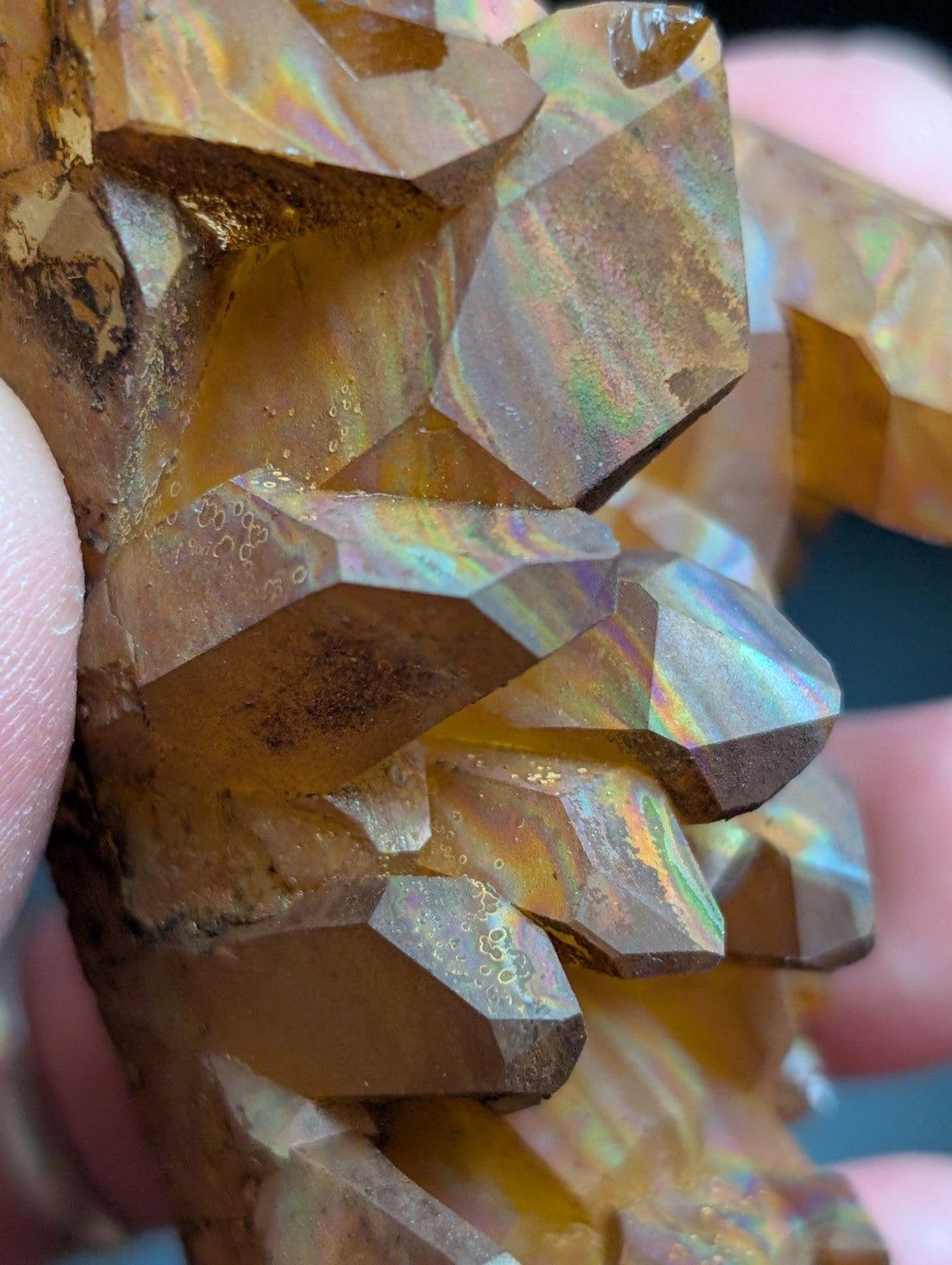 Rainbow Quartz Crystal Cluster -Montgomery Co. Arkansas, w/ natural iridescence