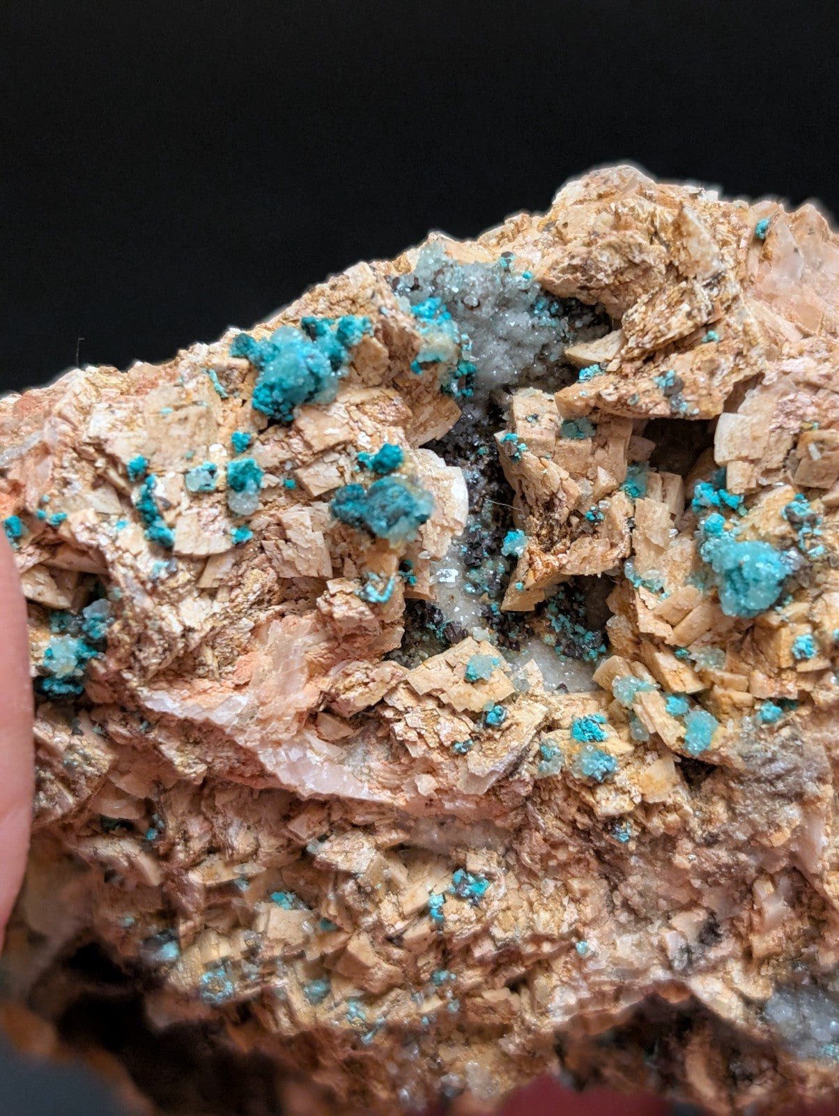 Very Rare, Aurichalcite and Selenite, Red Cloud Mine, Rush, Marion Co.  Arkansas