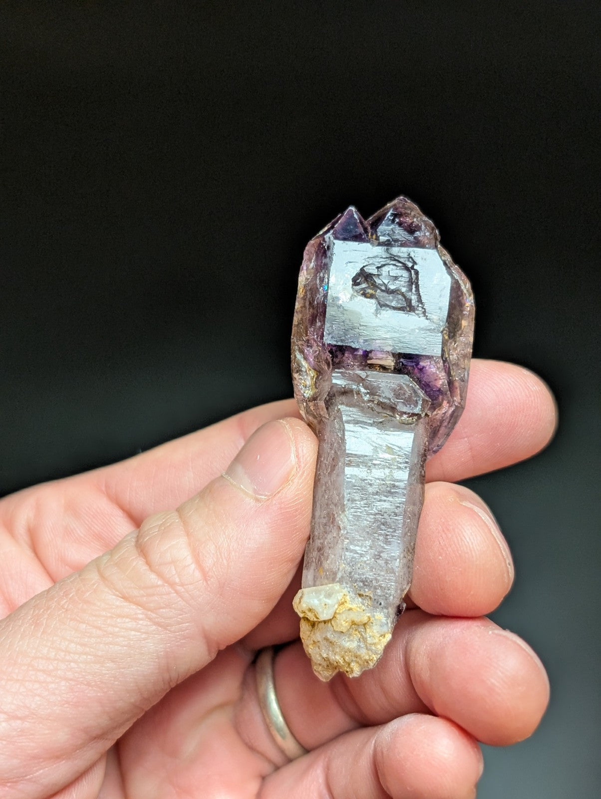 Rare Enhydro Shangaan Smoky Amethyst Scepter Quartz, Chimbuku Mine, Zimbabwe