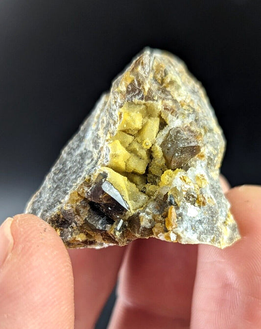 Greenockite included Smithsonite + Sphalerite Cluster, marion co, Rush, Arkansas