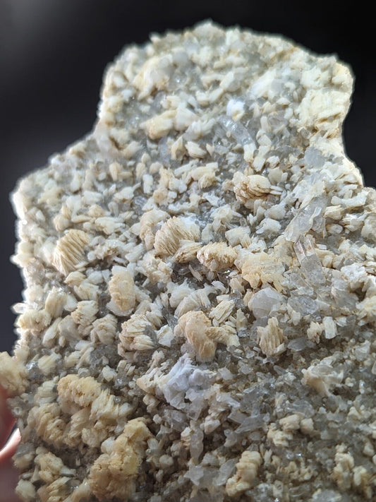 Adularia on Quartz Crystal Cluster, Montgomery County, Arkansas, Unique!