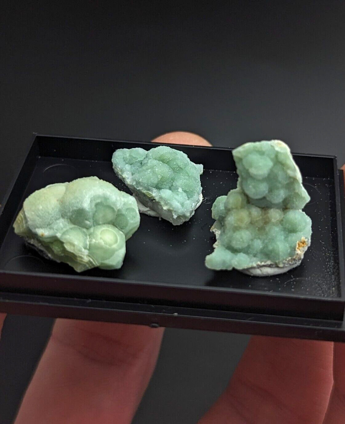 Wavellite - Unique Set of 3 w/ case - Old Stock - Mauldin Mountain, Arkansas