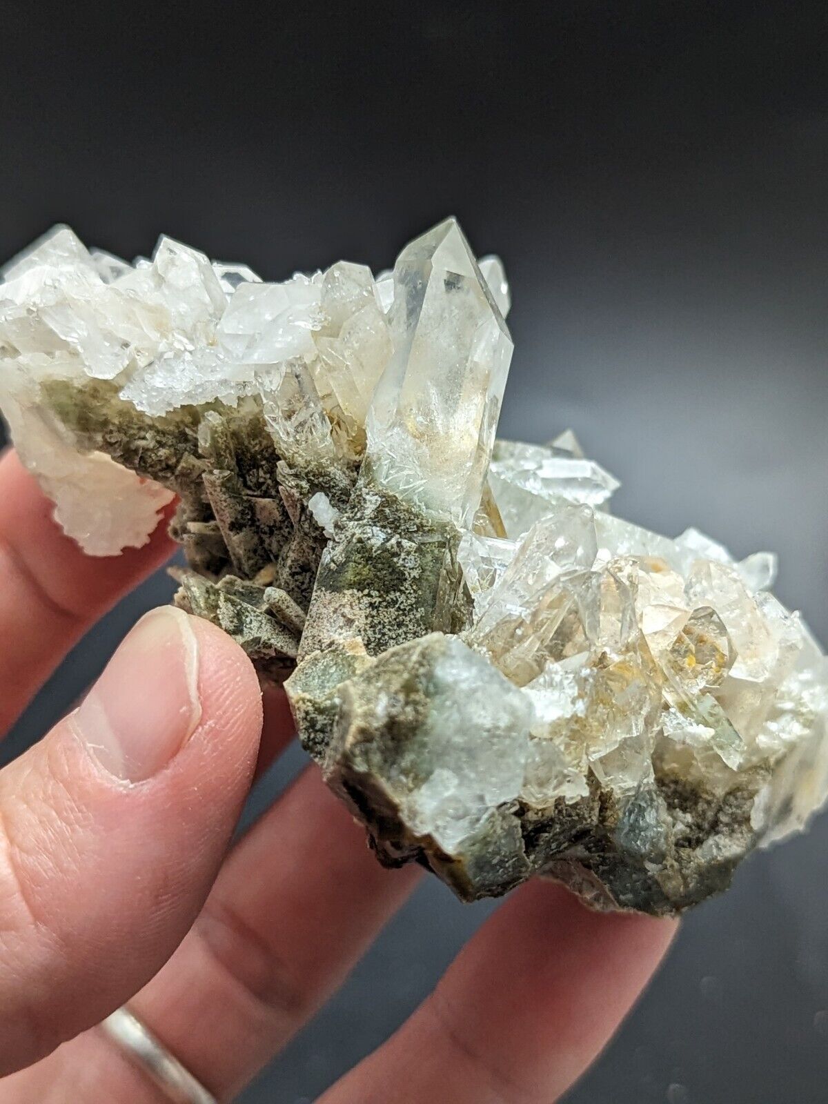 Fantastic Green Chlorite Quartz Crystal, North of Willis Mine, Paron, Arkansas