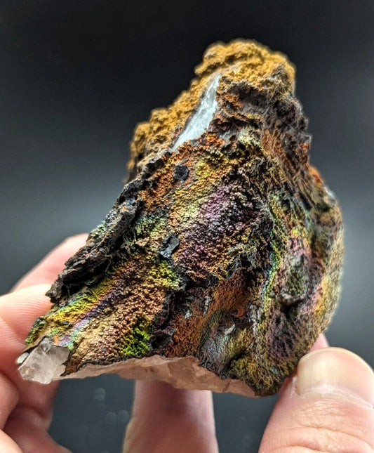 Turgite, Iridescent Hematite, on Quartz, Graves Mountain, Georgia Old Collection