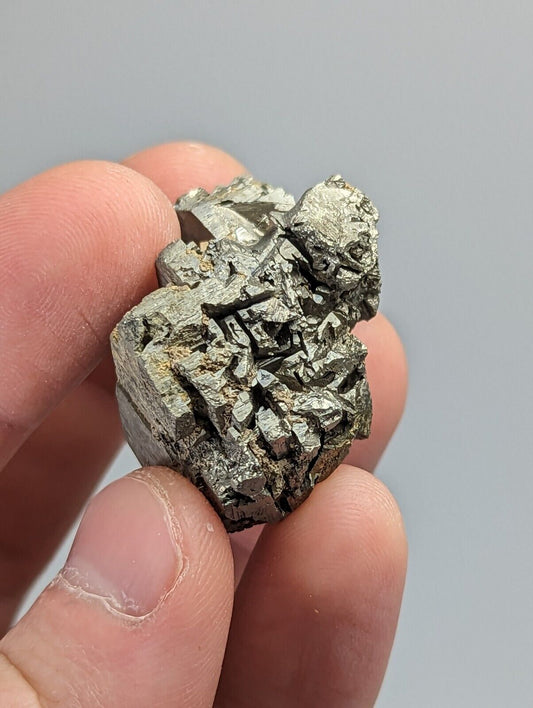 Unique Etched Pyrite with Albite + Molybdenum, Magnet Cove, Arkansas, Old Stock