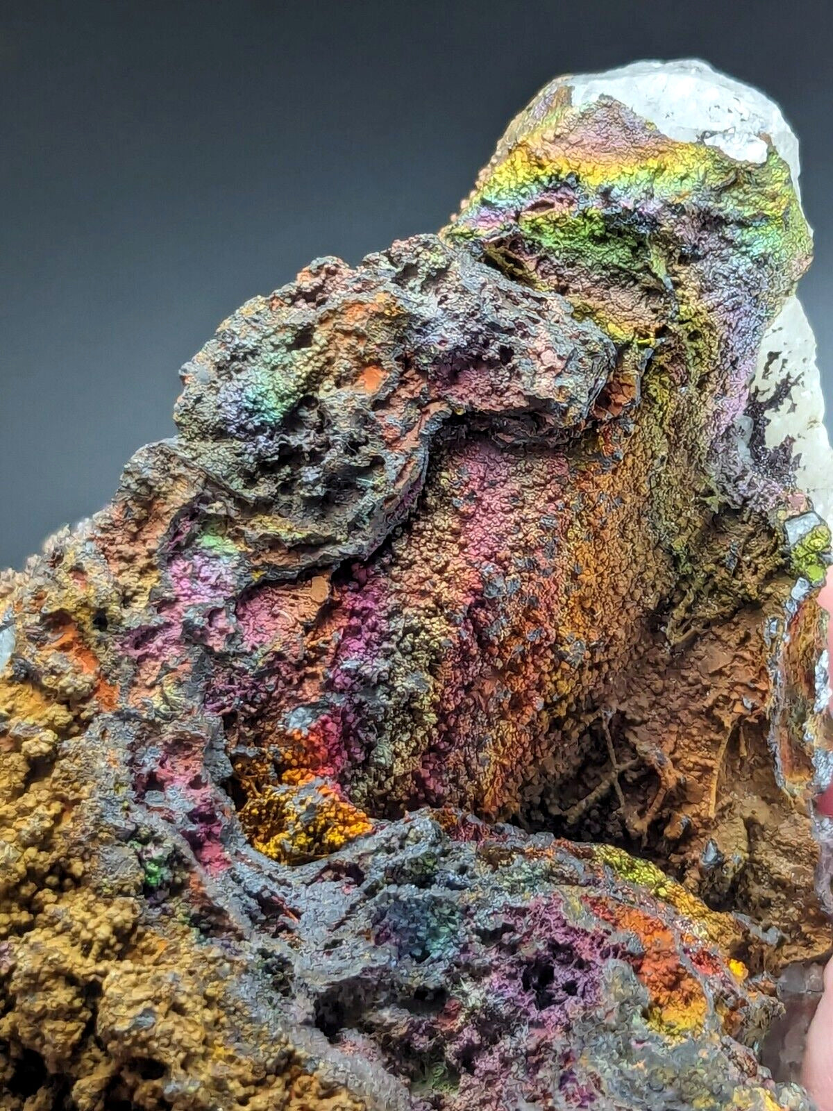 Turgite, Iridescent Hematite, on Quartz, Graves Mountain, Georgia Old Collection