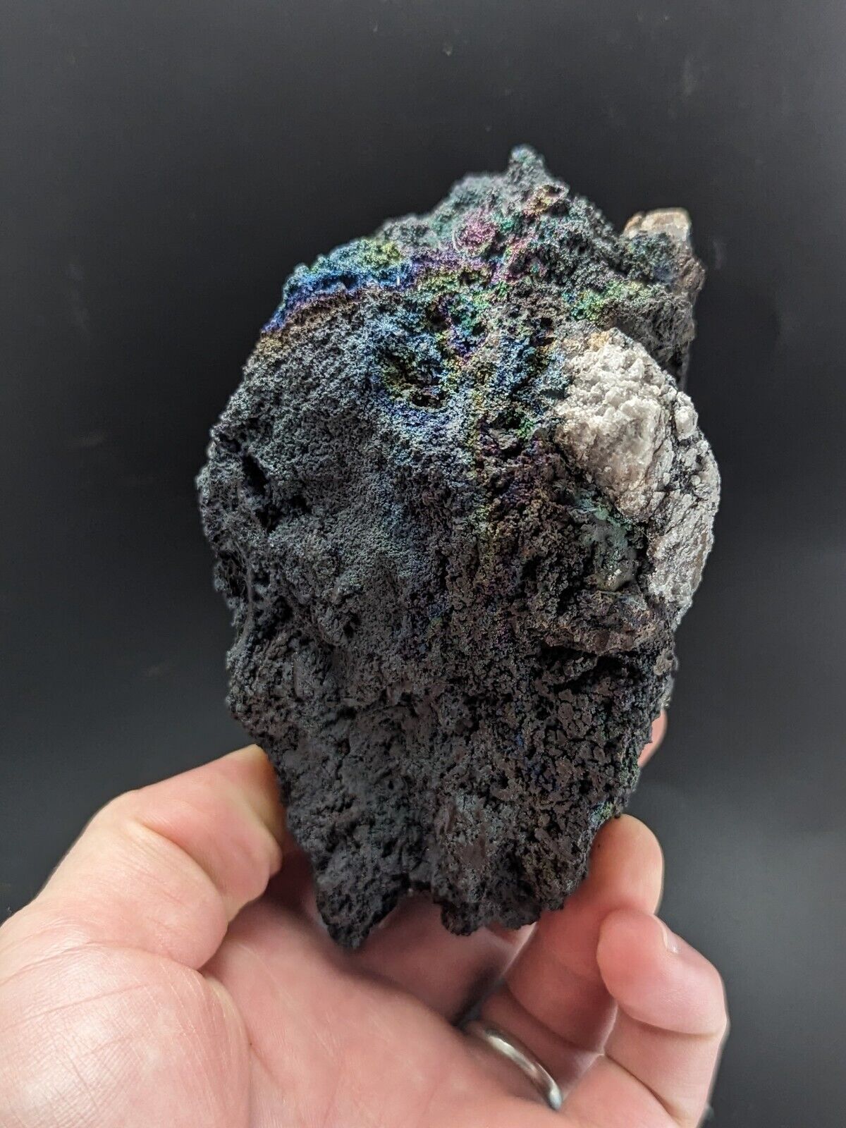 Turgite, Iridescent Hematite, on Quartz, Graves Mountain, Georgia Old Collection