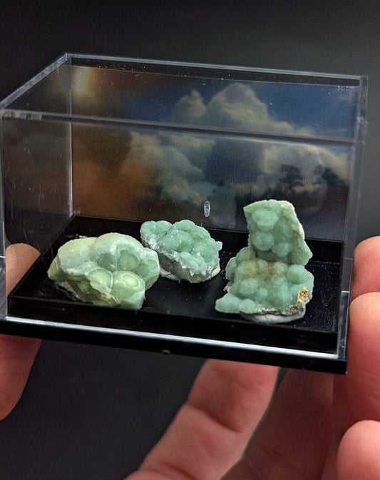 Wavellite - Unique Set of 3 w/ case - Old Stock - Mauldin Mountain, Arkansas