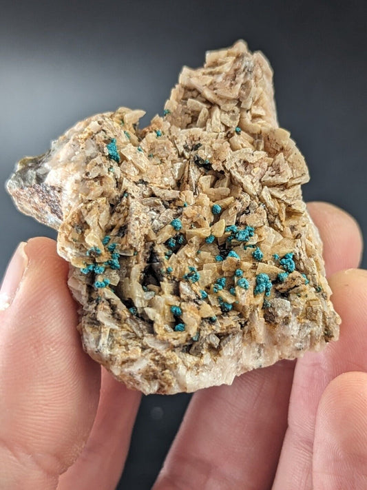 Very Rare, Aurichalcite on Dolomite, Red Cloud Mine, Rush, Marion Co.  Arkansas