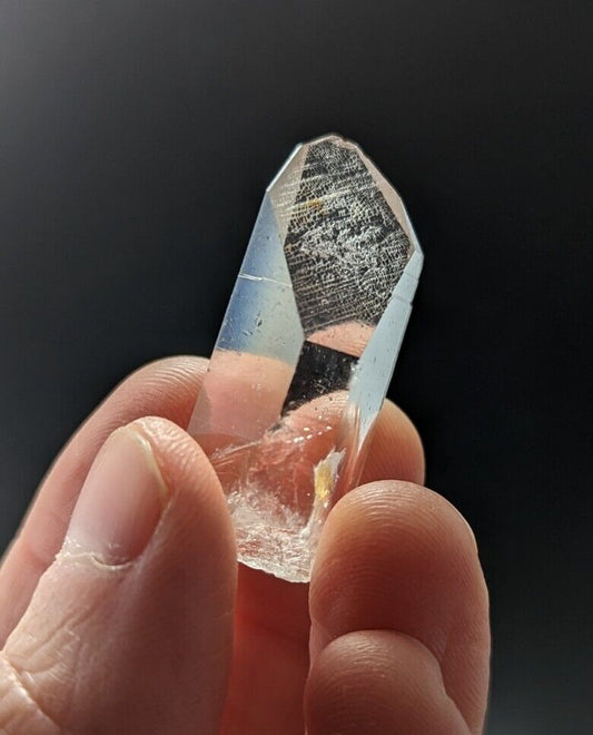 Arkansas Quartz Crystal Point w/ Rare Facet Inclusions, Garland Co, old stock