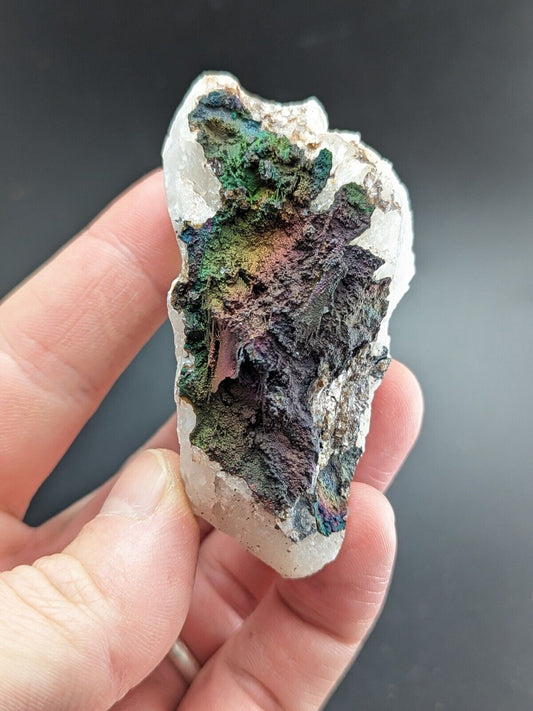 Turgite, Iridescent Hematite, on Quartz, Graves Mountain, Georgia Old Collection